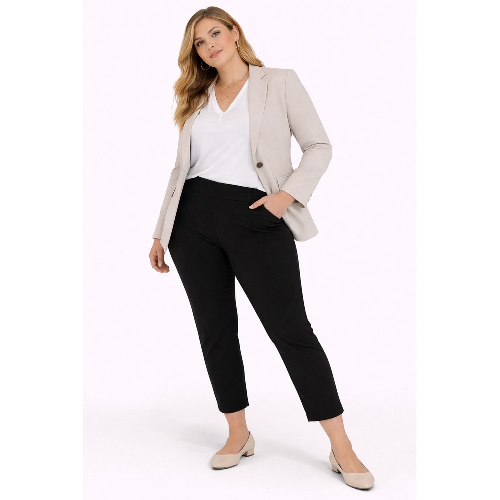 Soho Apparel‎ Ltd Dress Pants Womens L Black Tapered Stretch Workwear Trousers